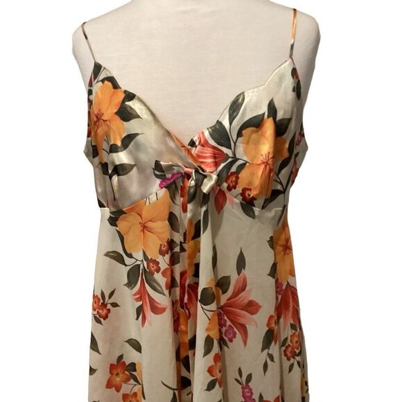 VTG Y2K VICTORIA'S SECRET Babydoll Chemise Slips Dress Sheer Multi Floral Sz L - Picture 6 of 7